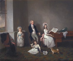 John Richard Comyns von Hylands, Essex, mit seinen Töchtern