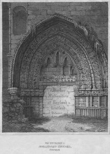 Westlicher Eingang zur Holyrood-Kapelle, Edinburgh, 1814