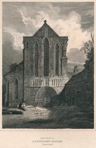 Westfassade der Lanercost Priory, Cumberland, 1814 von John Greig