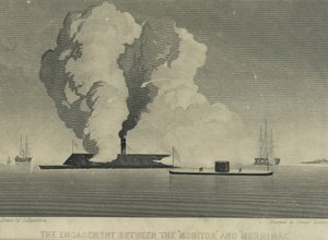 Das Gefecht zwischen der Monitor und der Merrimac, ca. 1863 von John Hamilton