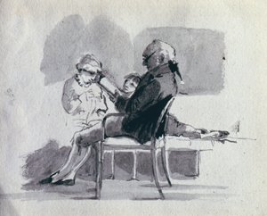 Ein Vater liest seinen Kindern vor