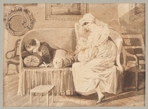 Drei auf einem Sofa, 1805 von John Harden