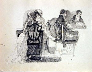 Zwei Gruppen im Innenraum von John Harden