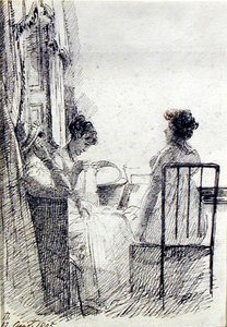 Frauen sitzen am Fenster von John Harden