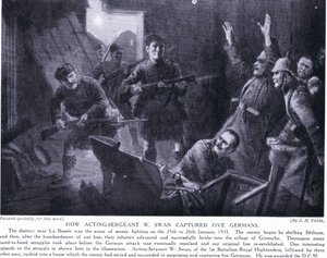 Wie der amtierende Sergeant W. Swan im Januar 1915 in Givenchy fünf Deutsche gefangen nahm