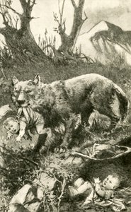 Romulus und Remus werden von der Wölfin gesäugt von John Harris Valda