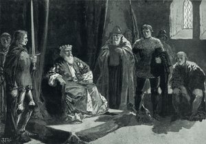 Das Parlament von Owen Glendower (Lithografie) von John Harris Valda