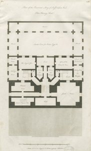 Stafford - Plan des Untergeschosses der Shire Hall: Gravur, undatiert [1794-1798] von John Harvey