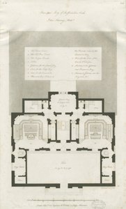 Stafford - Plan des Hauptgeschosses der Shire Hall: Gravur, undatiert [1794–1798]