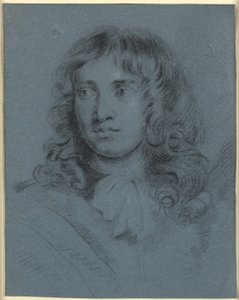 Der Miniaturmaler Thomas Flatman, als junger Mann mit langen Locken und einem um den Hals gebundenen Schal von John Hayls