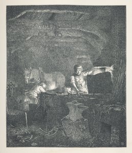 Tafel 13. Ein Schmied. Naturbilder. Eine Serie von dreißig Originalillustrationen, auf Holz gezeichnet von J. H. Dell und graviert von R. Paterson