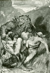 Der Dämon des Bösen, mit seinem wilden Rachen, griff sie gierig von John Henry Frederick after Bacon