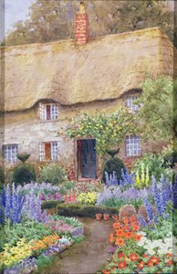 Ein Cottage-Garten in voller Blüte von John Henry Garlick