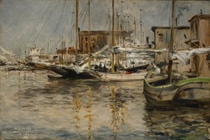 Austernboote, North River von John Henry Twachtman