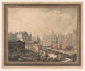 Ansicht des Fischmarktes auf dem Dam in Amsterdam