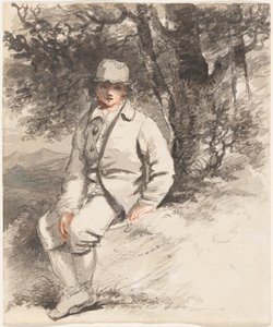 Ein junger Junge sitzt unter einem Baum von John Hoppner