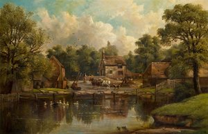 Bauernhof in Wood Lane, Handsworth, 1850-1908 von John Joseph Hughes