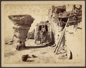 Tanzfelsen im Pueblo Walpi, Arizona von John K. Hillers