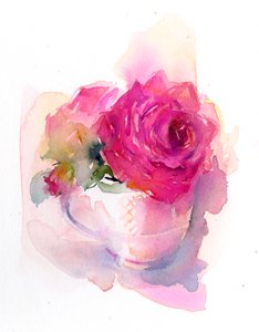 Rose in Teetasse von John Keeling