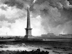 Nelsons Denkmal vom Blitz getroffen, c.1810