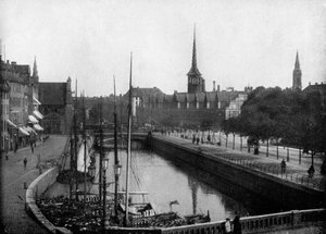 Straßenszene in Kopenhagen, Dänemark, 1893