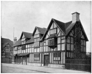 William Shakespeares Haus, Stratford-upon-Avon, Warwickshire, späte 19. Jahrhundert