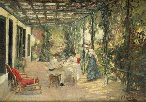 Frühstück auf der Terrasse von John Lavery