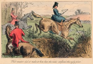 Was machte es ihm aus, wie sie ritt, verdammt diesen hässlichen Ort, 1865 von John Leech, Hablot Knight Browne