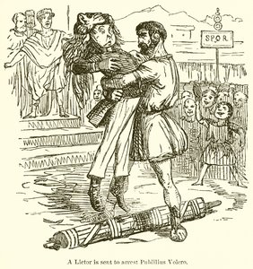 Ein Liktor wird geschickt, um Publilius Volero zu verhaften von John Leech