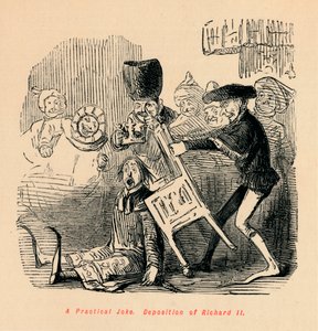 Ein praktischer Scherz. Absetzung von Richard II., um 1860 von John Leech