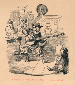 Canute spielt auf seinem Lieblingsinstrument, ca. 1860 von John Leech