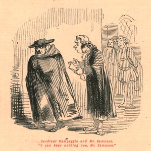 Kardinal Campeggio und Mr. Sampson. Ich kann jetzt nichts hören, Mr. Sampson., 1897 von John Leech
