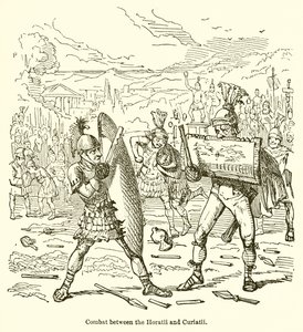 Kampf zwischen den Horatiern und den Kuratiern von John Leech