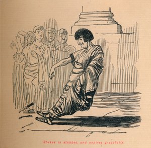 Drusus wird erstochen und stirbt anmutig, 1852 von John Leech