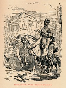 Edward der Schwarze Prinz, führt seinen Gefangenen, ca. 1860 von John Leech