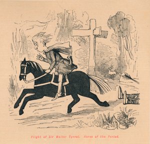 Flucht von Sir Walter Tyrrel. Pferd der Zeit, ca. 1860, ca. 1860