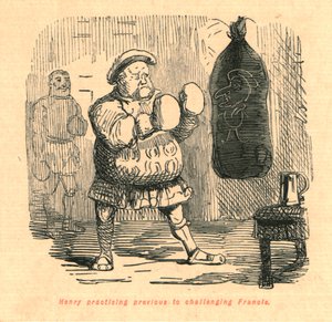 Henry übt vor der Herausforderung von Francis, 1897 von John Leech