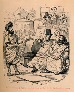 Seine Exzellenz Q. Fabius bietet dem karthagischen Senat Frieden oder Krieg an, 1852