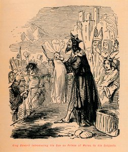 König Edward stellt seinen Sohn als Prinz von Wales seinen Untertanen vor, um 1860 von John Leech