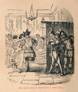 Mrs. Sextus tröstet sich mit einer kleinen Party, 1852 von John Leech