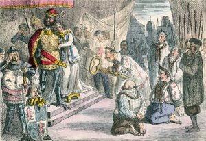 Königin Philippa bittet Edward III. für die sechs Bürger von Calais von John Leech
