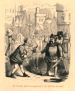 Sir Thomas Wyatt ergibt sich Sir Maurice Berkeley, 1897 von John Leech