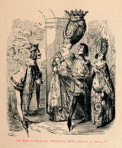 Der Herzog von Burgund stellt Königin Isabella Heinrich V. vor, ca. 1860 von John Leech