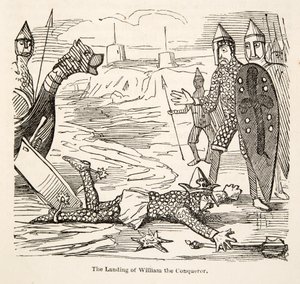 Die Landung von Wilhelm dem Eroberer, aus The Comic History of England, veröffentlicht 1864