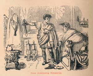 Titus bedroht Pomponius von John Leech