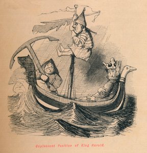 Unangenehme Position von König Harold, ca. 1860 von John Leech