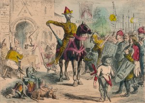 William inspiziert die Freiwilligen vor der Invasion Englands, 1850 von John Leech