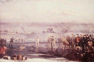 Curling am Rowyards Loch von John Levack