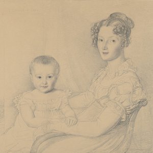 Porträt einer Mutter und eines Kindes, 1823 von John Linnell