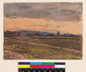 Sonnenuntergang (Recto). Eine Skizze für dasselbe Thema (Verso), 1812 von John Linnell